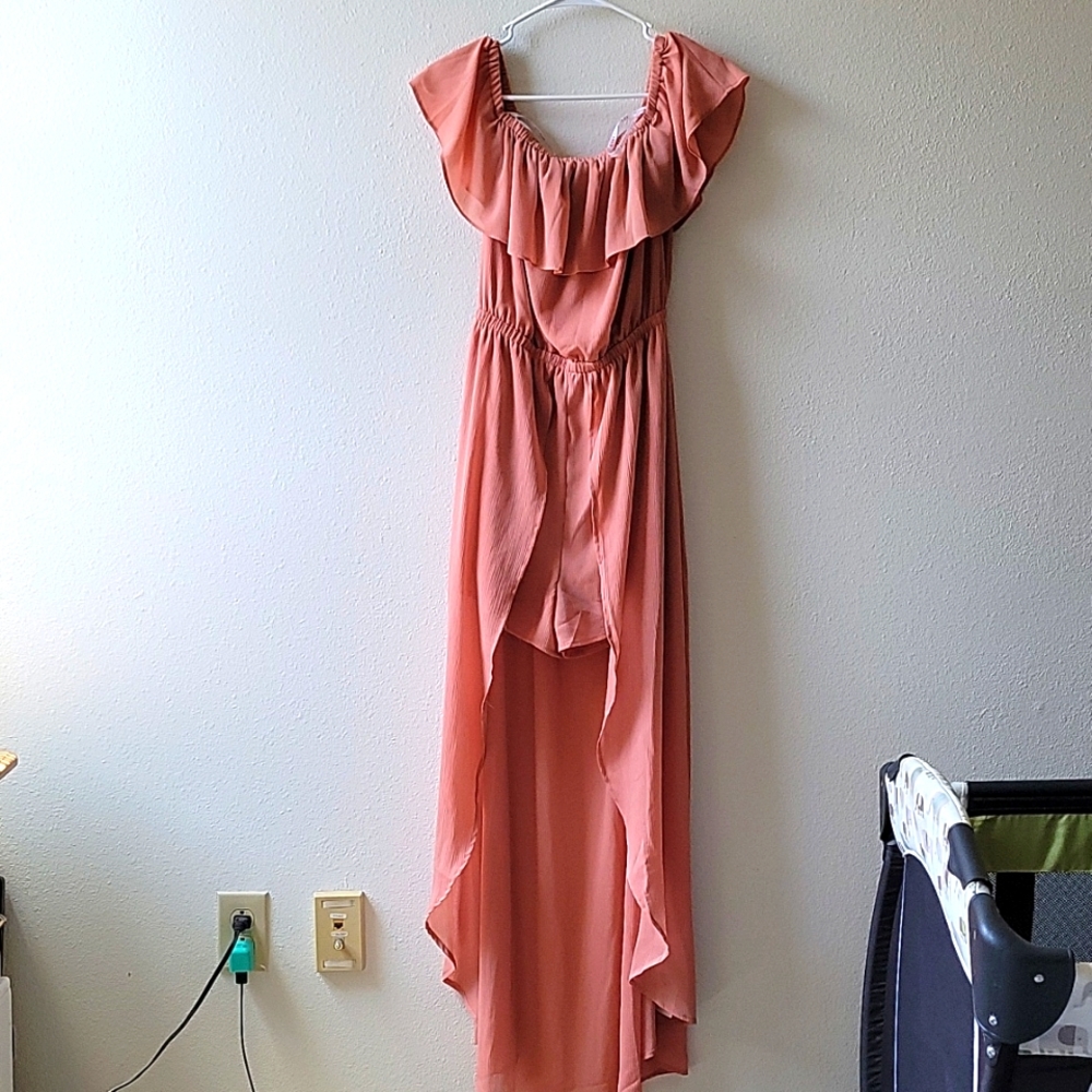 Blush High low Romper